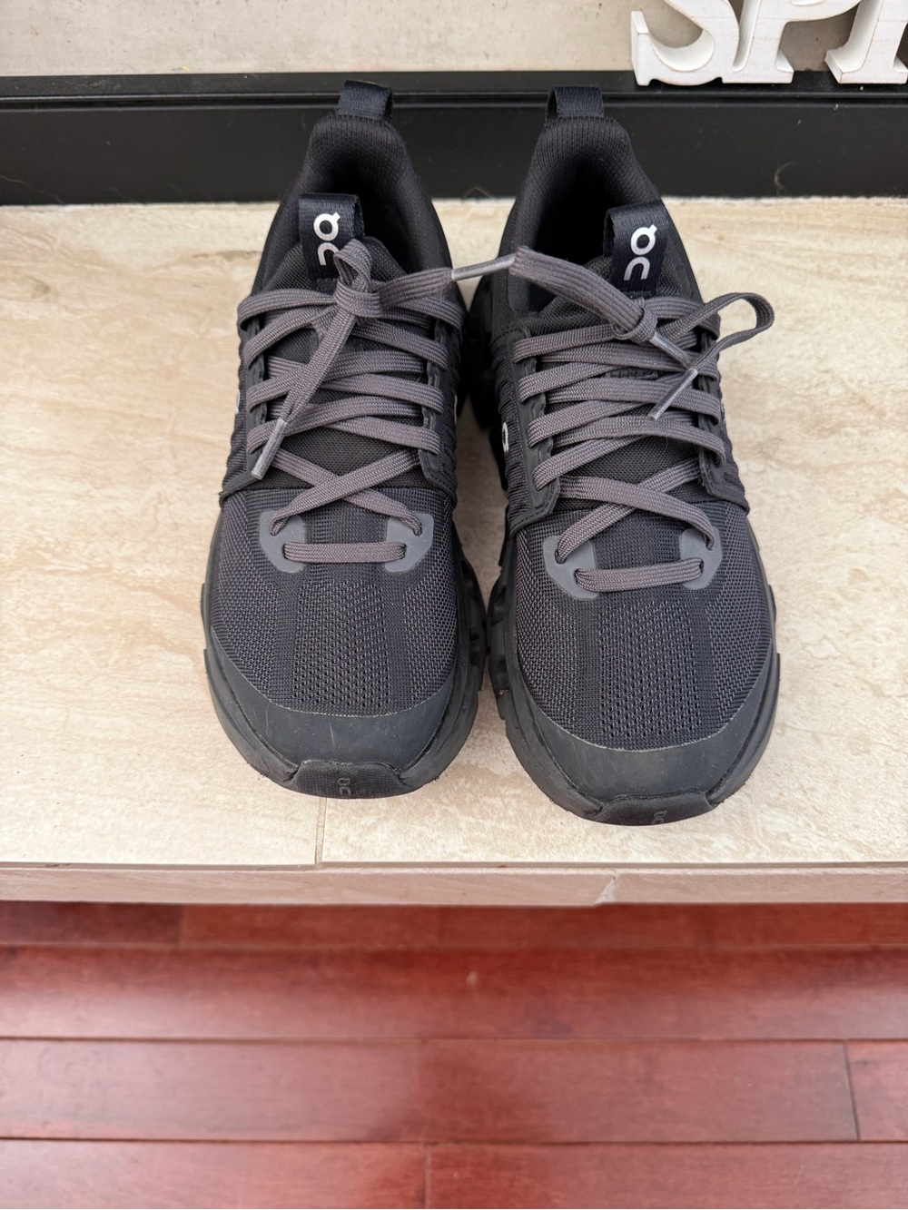 On Running Kids Black and Gray Mesh Sneakers